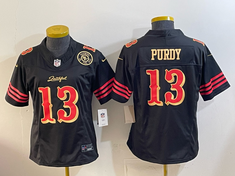 women 2026 San Francisco 49ers #13 Purdy black Nike Limited NFL Jersey 0414002->women nfl jersey->Women Jersey